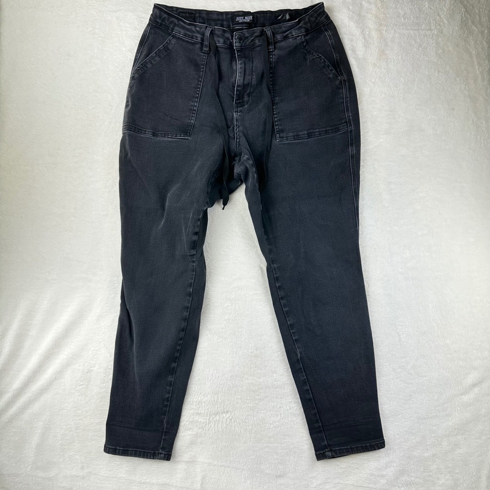 Judy Blue Jogger Women JB88700 BK Slim 16W Black Denim Jeans Cotton Blend